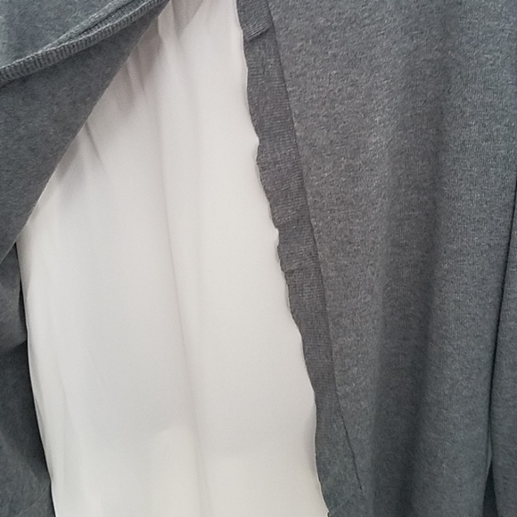 Loft Sweater Mixed Media Split Back Petite Large - Picture 5 of 8